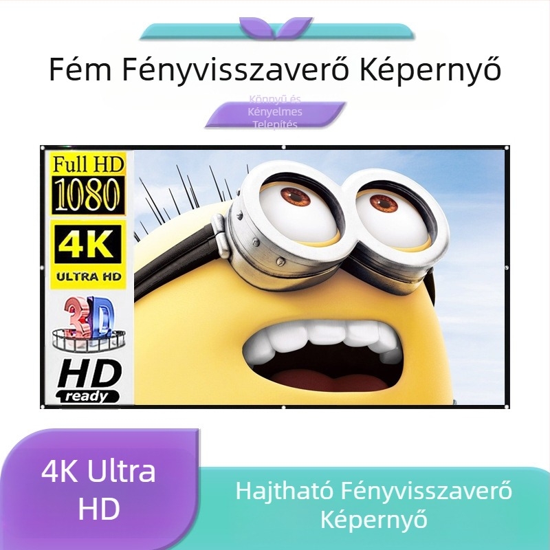 Egyszerű fém fényvédő függöny 60 hüvelykes 70 hüvelykes 80 hüvelykes 90 hüvelykes 100 hüvelykes 120 hüvelykes összecsukható papírcső függönyprojektor