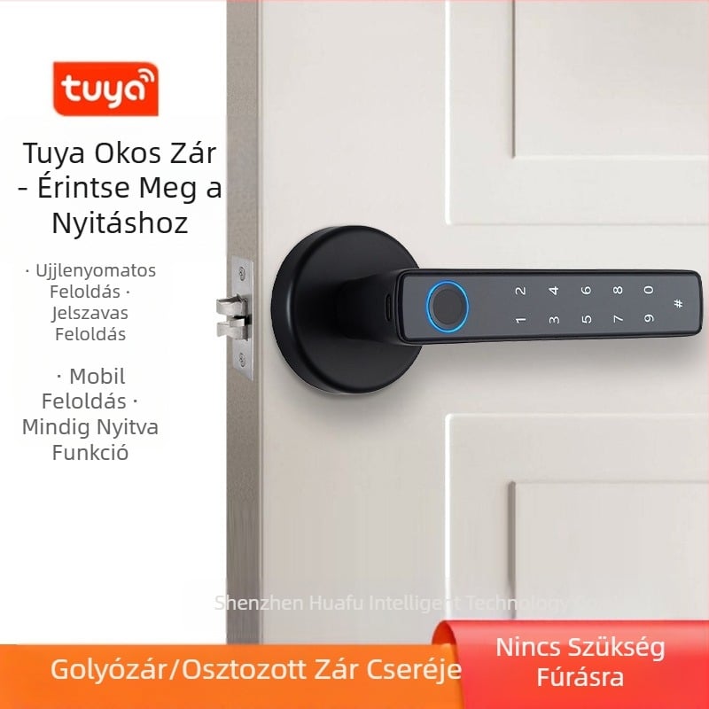 Határokon átnyúló graffiti intelligens fogantyúzár otthoni beltéri ajtó elektronikus jelszózár irodai lopásgátló ujjlenyomat ajtózár