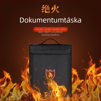 Kétoldalas tűzálló, háromdimenziós hordozható irattartó táska, tűzálló táska, magas hőmérsékletű, vízálló, robbanásbiztos háztartási tűzálló táska