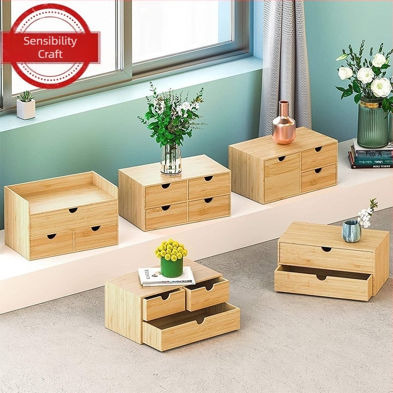 Modern, egyszerű, fa ékszerek fiókos fadobozban, univerzális asztali díszdoboz, tömörfa tárolódoboz