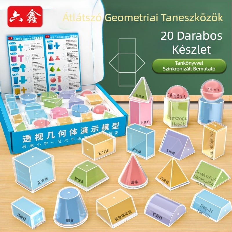 Perspektív sztereó geometria bemutató modell 20 darabos készlet Térfogat Felület Tágulási ábra Ötödik osztályos geometria modell