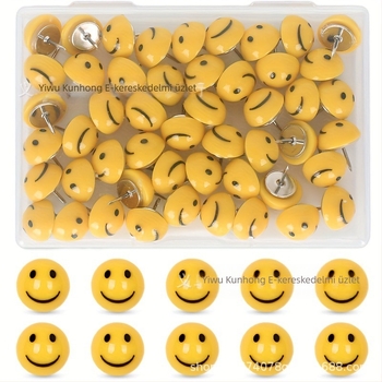 Határokon átnyúló, közvetlen gyári értékesítés, kreatív smiley rajzszögek, smiley rajzszögek, parafatábla, présszögek, fotófali díszszögek, földelt rajzszögek