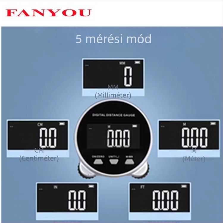 Fanyu elektronikus digitális kijelzős görgős vonalzó Radian hengeres, görbe felületű, egyenes felületű, szabálytalan felületű, többfunkciós mérővonalzó