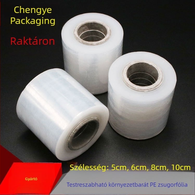 Gyári nagykereskedelmi pe drótfólia 6cm5cm átlátszó öntapadó ipari fólia kis tekercses pe csomagolófólia stretch fólia