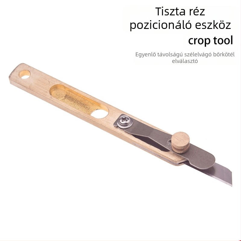 Sárgaréz kés bőr pozicionáló kés vágó kés bőrvágó kés barkács bőr növényi cserző bőrvágó kés