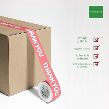 Figyelmeztető tömítőszalag Köszönömnyomtatás Tömítő ragasztó Tömítőpapír Rajzfilm Rózsaszín Aranyos csomagolószalag