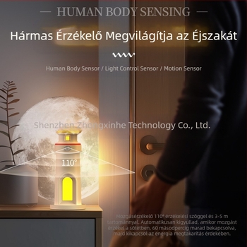 Határokon átnyúló holdfényes világítótorony vetítőlámpa hangulatvilágítás éjszakai fény ünnepi ajándékdíszek emberi testérzékelő hangulatlámpa intelligens asztali lámpa