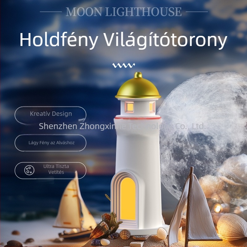 Határokon átnyúló holdfényes világítótorony vetítőlámpa hangulatvilágítás éjszakai fény ünnepi ajándékdíszek emberi testérzékelő hangulatlámpa intelligens asztali lámpa