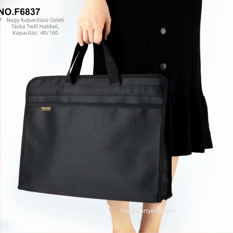 Kangbai szuper nagy kapacitású táska, dokumentumtáska, dupla cipzáras táska, üzleti tárgyalótáska, aktatáska 6837 ajándék