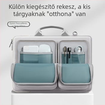 Új Crossbody laptop táska 360 fokos védő, vastagított plüss béléssel, üzleti irodai notebook táska 15.6"