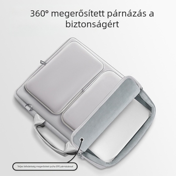 Új Crossbody laptop táska 360 fokos védő, vastagított plüss béléssel, üzleti irodai notebook táska 15.6"