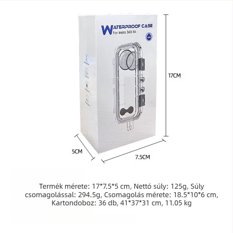 Alkalmas Shadowstone Insta360X4 vízálló héjhoz, panoráma akciókamerához, kiegészítőkhöz, láthatatlan búvárhéjhoz, védőhéjhoz