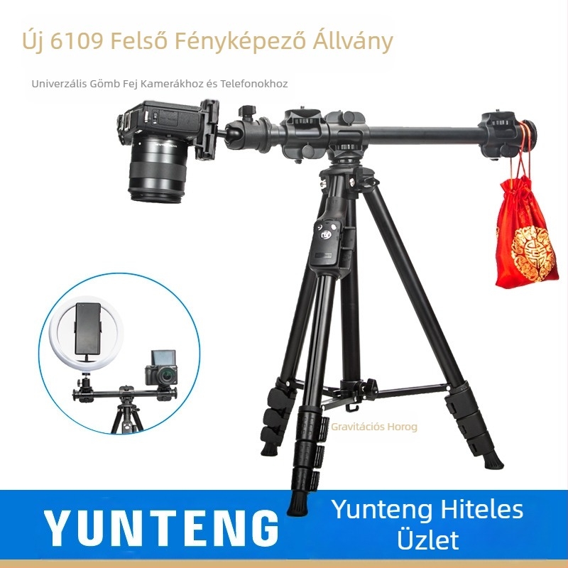 Yunteng 6109 felső állvány univerzális mikro-egyszeres mobiltelefon tremolo élő fotózást támogató kameraállvány