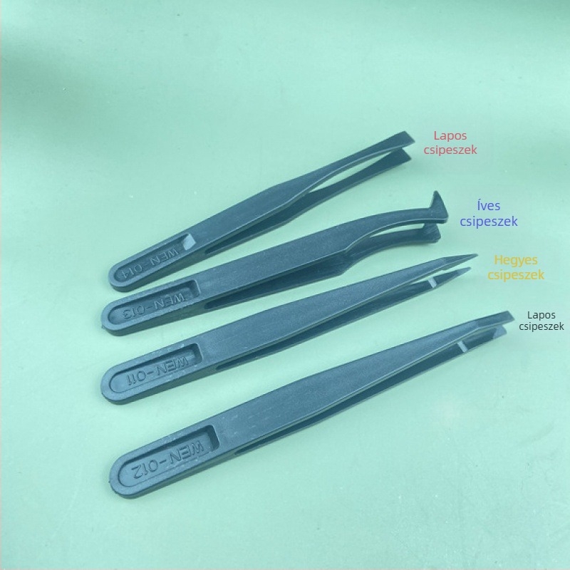 Antisztatikus műanyag feszítővas csipesz 14 az egyben karbantartó eszköz elektronikai gyár fekete hegyű széles szájú csipeszruha