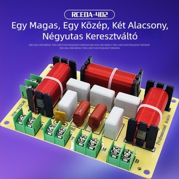 Frekvenciaelosztó Egy Magas Egy Közepes Kettő Alacsony Négyutas audio Forrasztásmentes otthoni hangszóró Módosított elválasztó