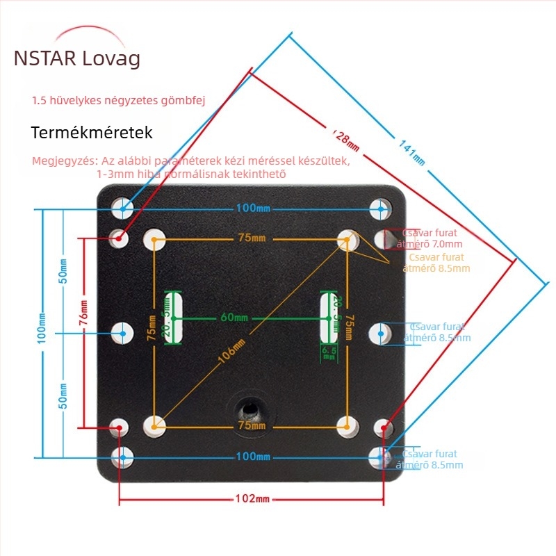 246U határokon átnyúló NSTAR ipari táblagép-konzol mezőgazdasági gépekhez, navigátorhoz, rögzítőülés, 1,5 hüvelykes gömbfejjel