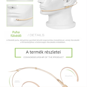 Élő online óra Fejhallgató Vezeték nélküli mikrofon Bőrszínű Kis mikrofon Fejhallgató Bőrszínű Fejhallgató Mikrofon Konferenciabeszéd