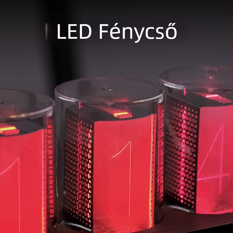 E-kereskedelemben kapható, népszerű Amazon RGB Pseudo-Nixie csőóra asztali kreatív díszekkel ellátott digitális óra