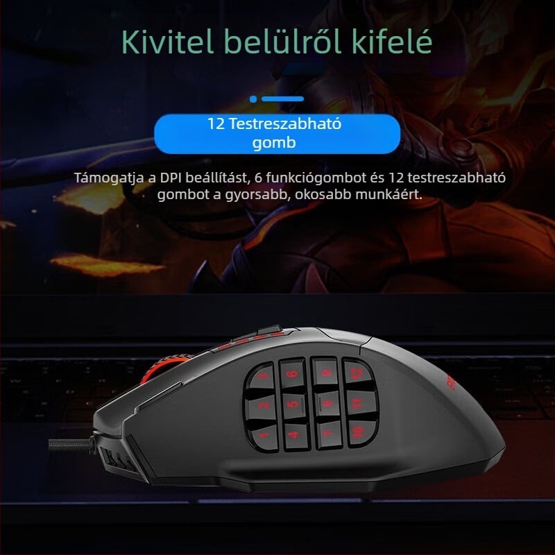 E element X39 elektronikus versenyjáték egér többoldalas kulcs makró programozás hős liga verseny csirke evés makró egér