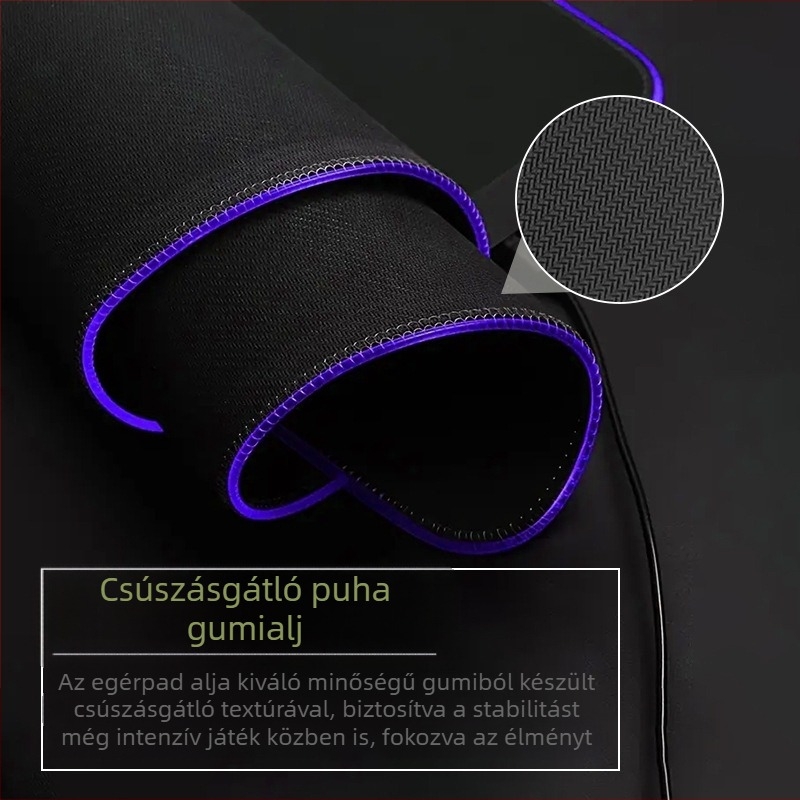 RGB Gaming csúszásgátló egérpad Többszínű LED háttérvilágítással ellátott asztali pad 400x900 mm Szintetikus gumi Határokon átnyúló kizárólagos ellátás