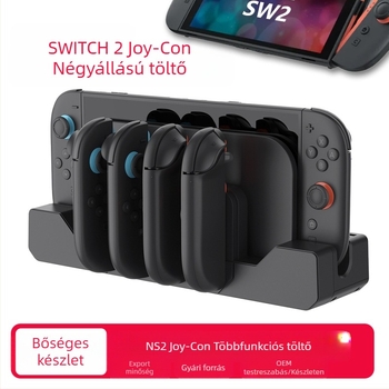 Switch2 fogantyús töltőalap bal és jobb fogantyús töltőtartozékok Switch2 Joycon négy az egyben töltés