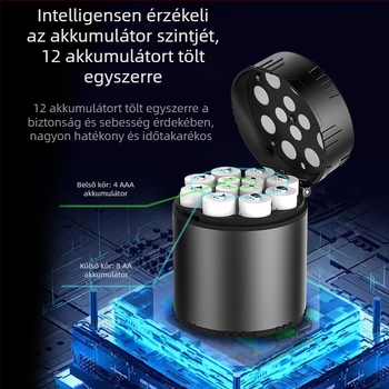 5. számú 7. számú állandó feszültségű 1,5 V-os újratölthető lítium akkumulátor 12 raktári töltő Tartós tárolási töltés Integrált AA töltő