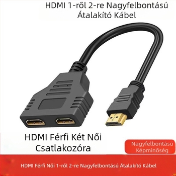 Aranyozott interfész HDMI egy-két kábel 1/2 nagyfelbontású átalakító kábel HDMI3D 1.4 verzió dupla dugasz-dugasz átalakító