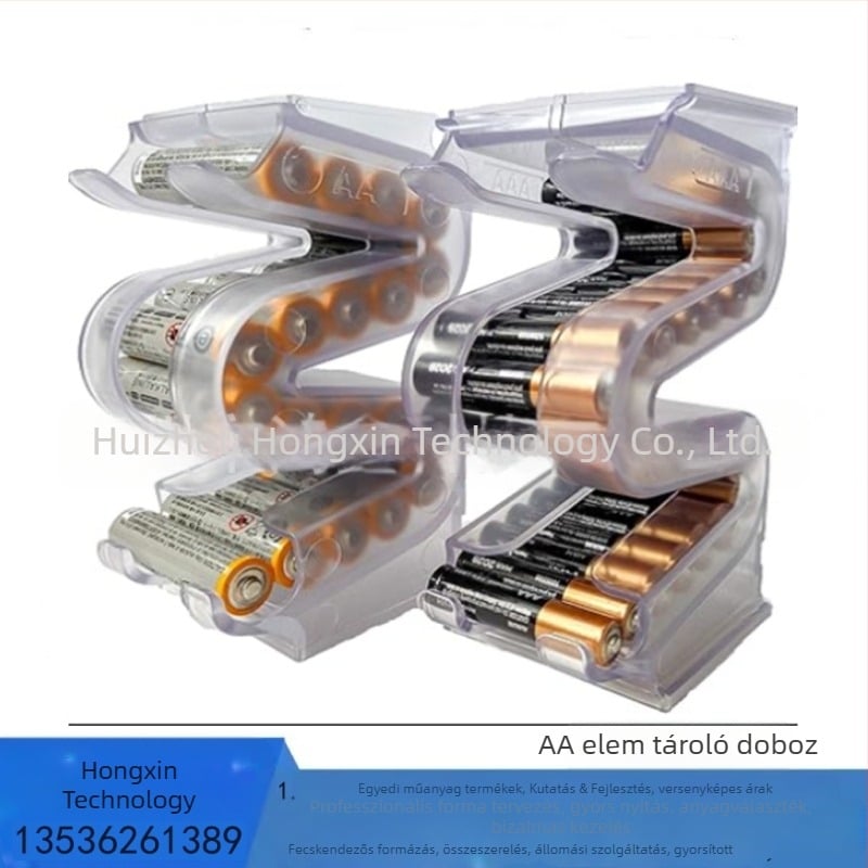 AAA elemtároló doboz 7. számú elemtároló állvány AA és AAA kombinált elemekhez, elemtároló doboz