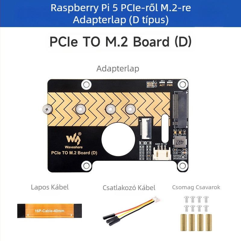 Weixue Raspberry Pi 5 Pcie - merevlemez bővítőkártya 8 Gbps nagysebességű olvasási és írási M.2 interfész Nvme merevlemez
