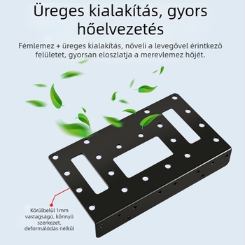 3,5 hüvelykes merevlemez-bővítőkeret SATA/IDE univerzális ütésálló, leesésgátló, üreges hőelvezető fémkeret