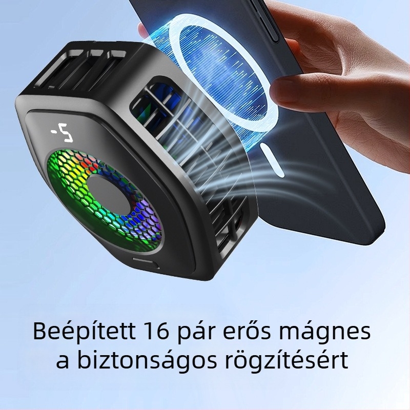 Új digitális kijelző élő mobiltelefon radiátor ultra csendes mágneses félvezető hűtőventilátor hab hátlap klip