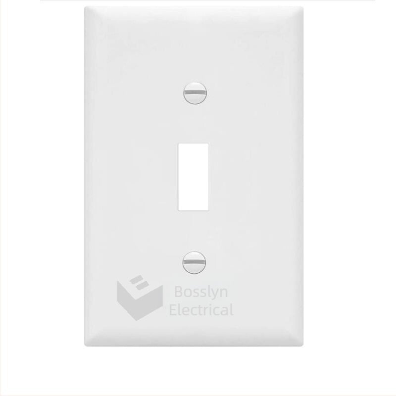 Amerikai méretű, egyetlen kapcsolós kapcsolópanellel ellátott, amerikai tanúsítvánnyal rendelkező PC anyagú fali aljzatpanel