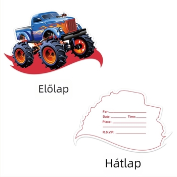 Raktáron lévő Monster Truck témájú meghívók Születésnapi ünnepi partimeghívók Képeslapok Parti üdvözlőlapok