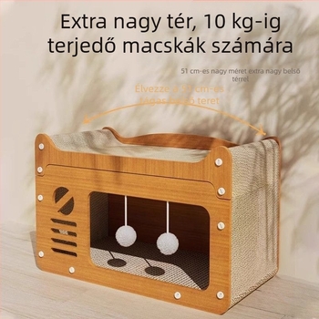 Macskafészek, Macskakaparódeszka, Beépített, Zárt Karton, Cserélhető Macskakarom, Macskaház, Cicafekhely, Kanapé, Extra nagy mérethez alkalmas