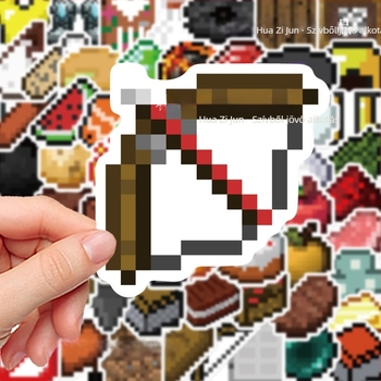 70 kalandjáték matrica Pixel szél szerszámok apró tárgyak kreatív graffiti dekoráció mobiltelefon kagyló kéz fiók matricák