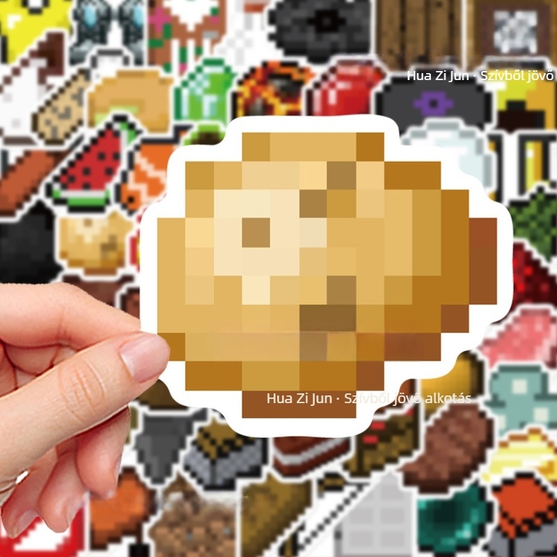 70 kalandjáték matrica Pixel szél szerszámok apró tárgyak kreatív graffiti dekoráció mobiltelefon kagyló kéz fiók matricák