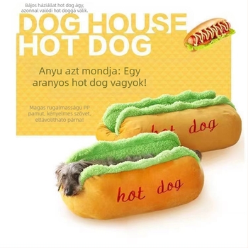 Hot dog kennel Hálópiros személyre szabott hamburger banán macskafészek kutya alvószőnyeg beltéri őszi és téli mélyalvás kennel