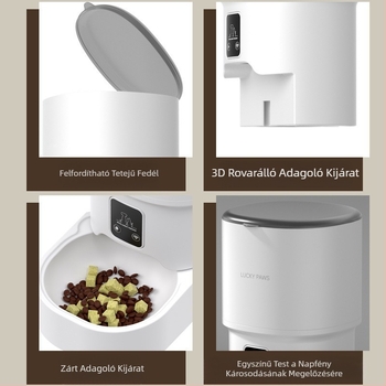 Kisállat automata etető macska időzítés kvantitatív intelligens macskaeledel kutyaeledel távoli WIFI Bluetooth vezérlésű etetőgép