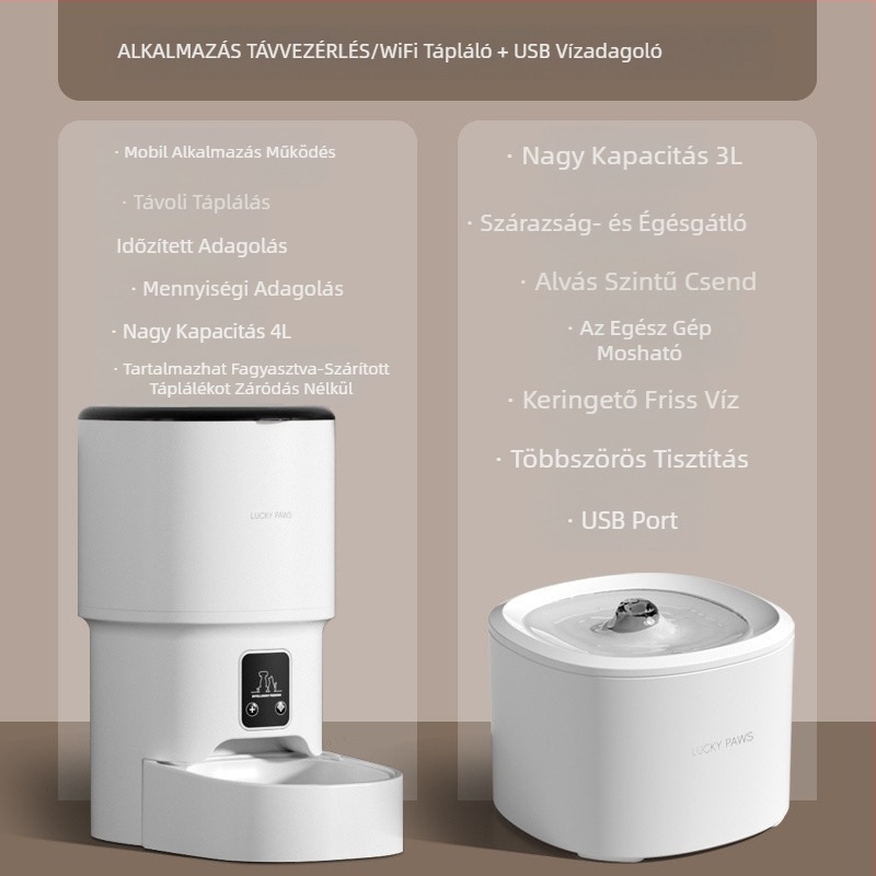 Kisállat automata etető macska időzítés kvantitatív intelligens macskaeledel kutyaeledel távoli WIFI Bluetooth vezérlésű etetőgép