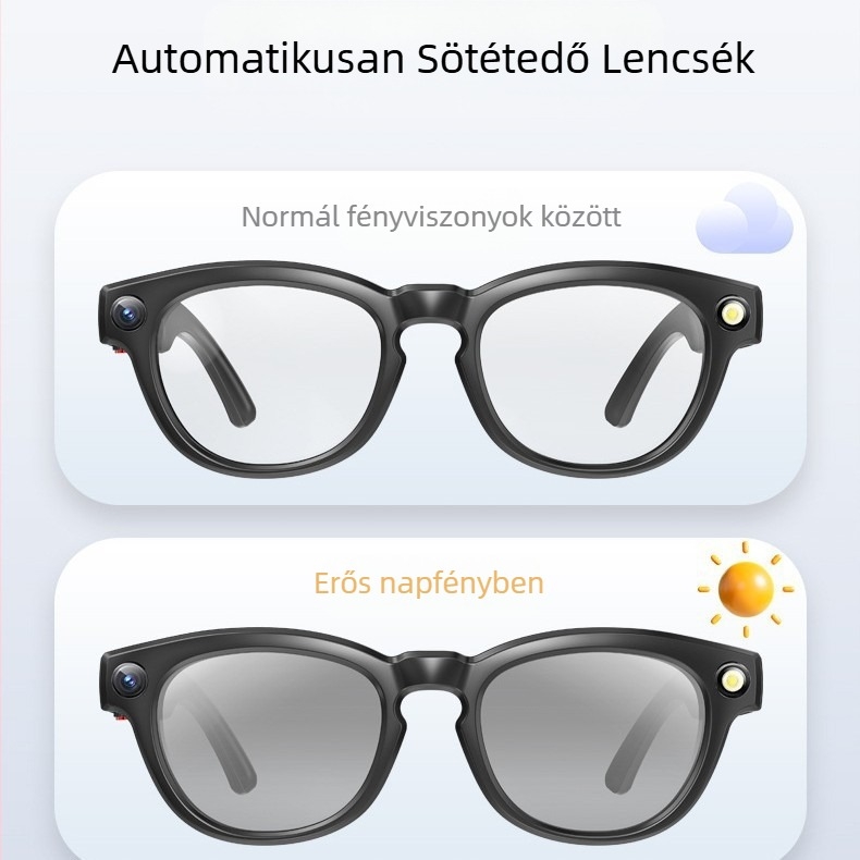 800 W-os HD rázkódásgátló intelligens kamera videó Bluetooth szemüveg kamera fotózás felismerő fordítószemüveg