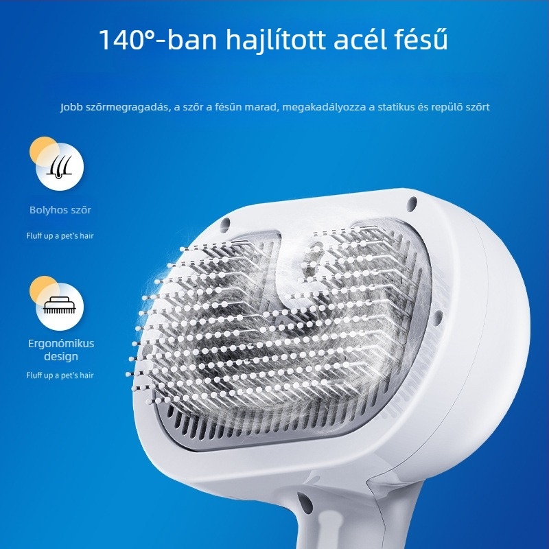 Határokon átnyúló kisállat spray masszázsfésű, macska gőzölős fésű, hajfésű, macskaszőr spray fésű a kihullott szőr eltávolítására