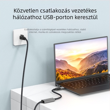 Dupla fejű c/usb - RJ45 TYPEc mobiltelefon számítógép - hálózati port rj45 ethernet átalakító gigabit