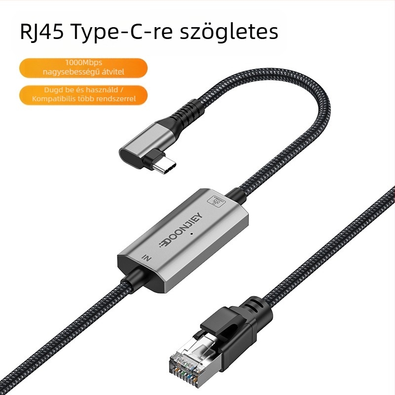 Dupla fejű c/usb - RJ45 TYPEc mobiltelefon számítógép - hálózati port rj45 ethernet átalakító gigabit
