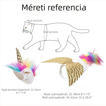 Halloweeni macska unikornis dekoráció aranyos unikornis ünnepi dekoráció állítható tépőzáras kisállat kiegészítők