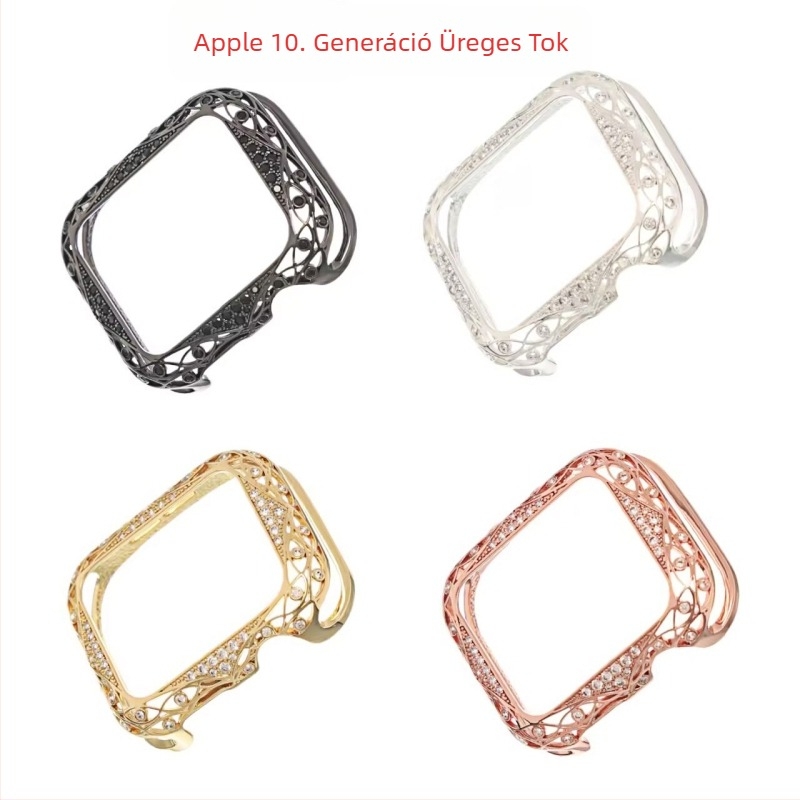 Új, alkalmazható Apple 10. generációs applewatch6789SE üreges fém gyémánt védőtok óratok kerettel