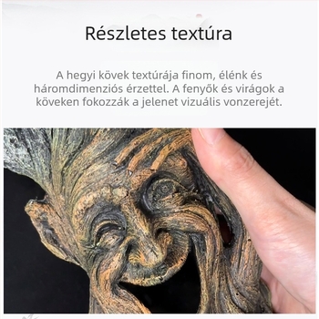 Akvárium Kertdekoráció Sziklakert Kő Fű Díszlet Mesterséges Vízinövény Kertészeti Csomag Gyanta Fa Ember Díszek Akvárium