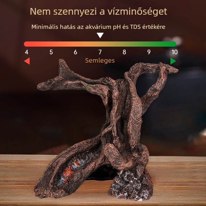 Akvárium Tájkép Fedélzet Rák Üveg Halott Fa Gyanta Kézművesség Dekoratív Díszek Hal és Garnéla Hüllő Kisállat Szökőház Lyuk
