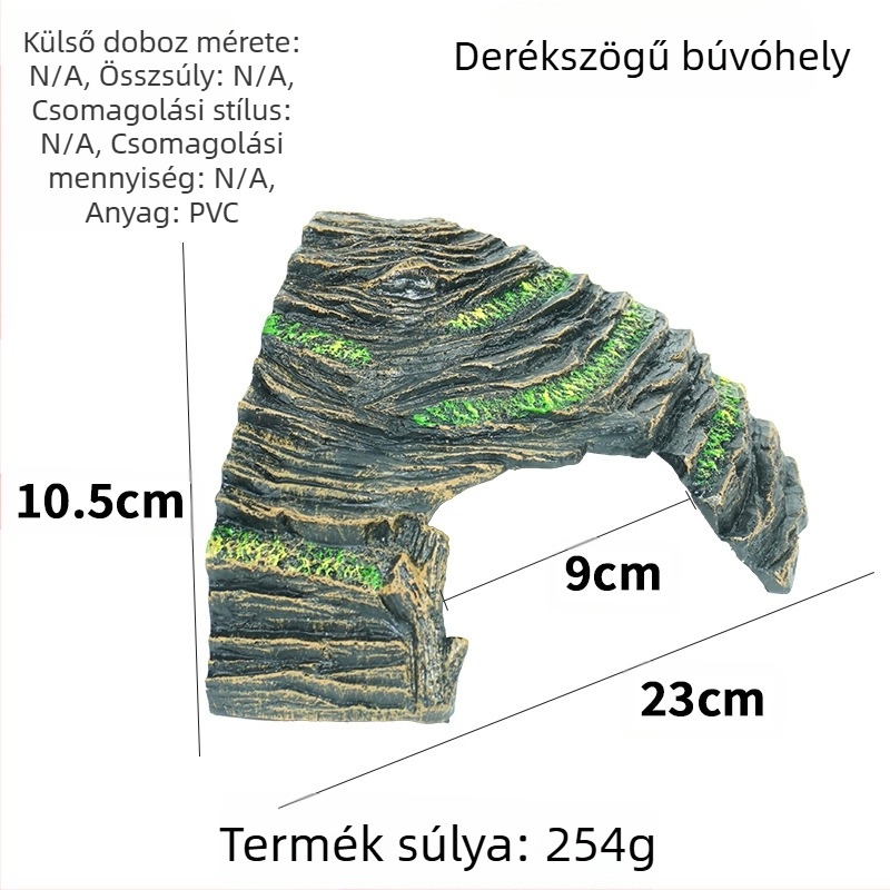 Hüllőbúvóhely, Menedék, Mászóplatform, Sütőztetőplatform, Teknősgyantás dekoráció, Díszlet, Gekkó táj, Hüllőbekerítés