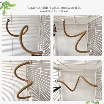 Spirális mászólétra állványrúd Hajlítható és deformálható papagájjáték kenderkötél madárállvány tigrisbőr xuanfeng bazsarózsa csiszolókarom rúd