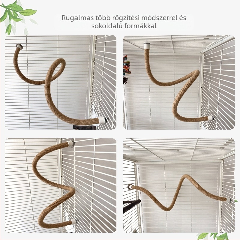 Spirális mászólétra állványrúd Hajlítható és deformálható papagájjáték kenderkötél madárállvány tigrisbőr xuanfeng bazsarózsa csiszolókarom rúd